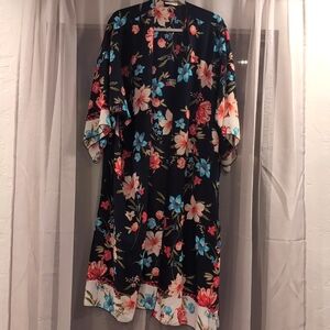 Chic soul navy floral kimono